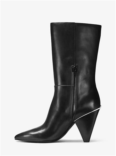 michael michael kors lizzy leather mid calf boot|Michael Kors Boots .